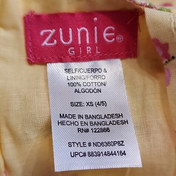 Zunie Yellow Floral Button Back Dress, Girls 4/5, NWT - Picture 5 of 5